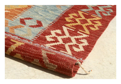 Tappeto Kilim Kaudani Afghan fatto a mano multicolore 300x205cm