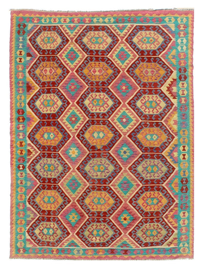 Tappeto Kilim Kaudani Afghan fatto a mano multicolore 339x249cm
