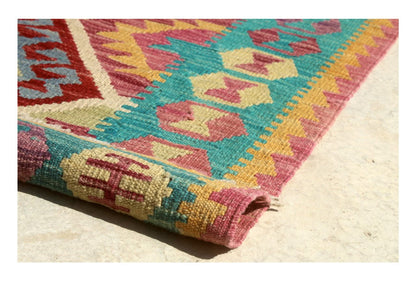 Tappeto Kilim Kaudani Afghan fatto a mano multicolore 339x249cm