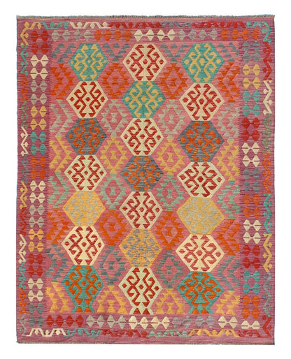 Tappeto Kilim Kaudani Afghan fatto a mano multicolore 290x207cm