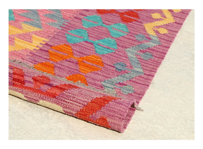 Tappeto Kilim Kaudani Afghan fatto a mano multicolore 290x207cm