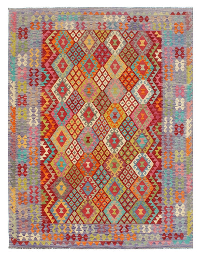 Tappeto Kilim Kaudani Afghan fatto a mano multicolore 349x255cm