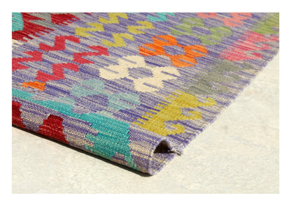 Tappeto Kilim Kaudani Afghan fatto a mano multicolore 349x255cm