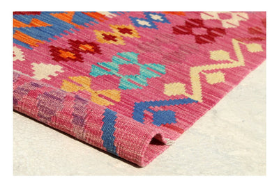 Tappeto Kilim Kaudani Afghan fatto a mano multicolore 341x259cm