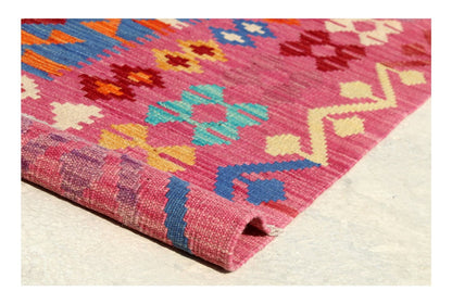 Tappeto Kilim Kaudani Afghan fatto a mano multicolore 341x259cm