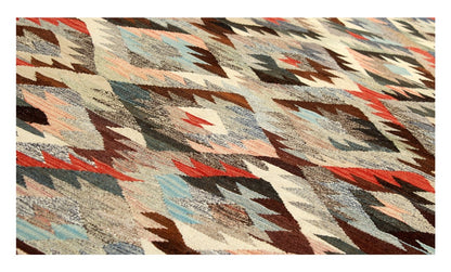 Tappeto Kilim Kaudani Afghan fatto a mano multicolore 305x203cm