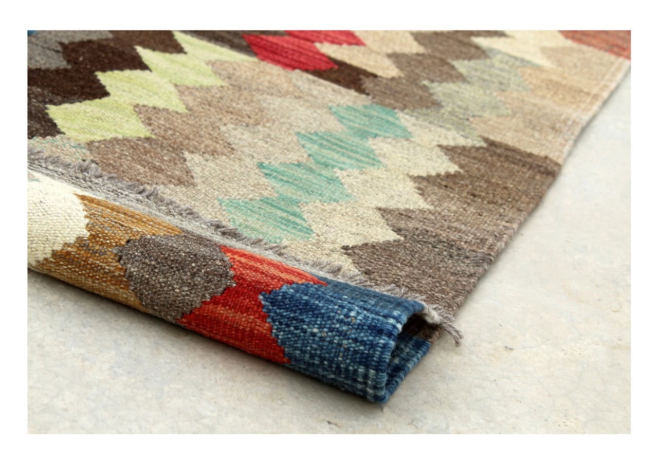 Tappeto Kilim Kaudani Afghan fatto a mano multicolore 344x253cm