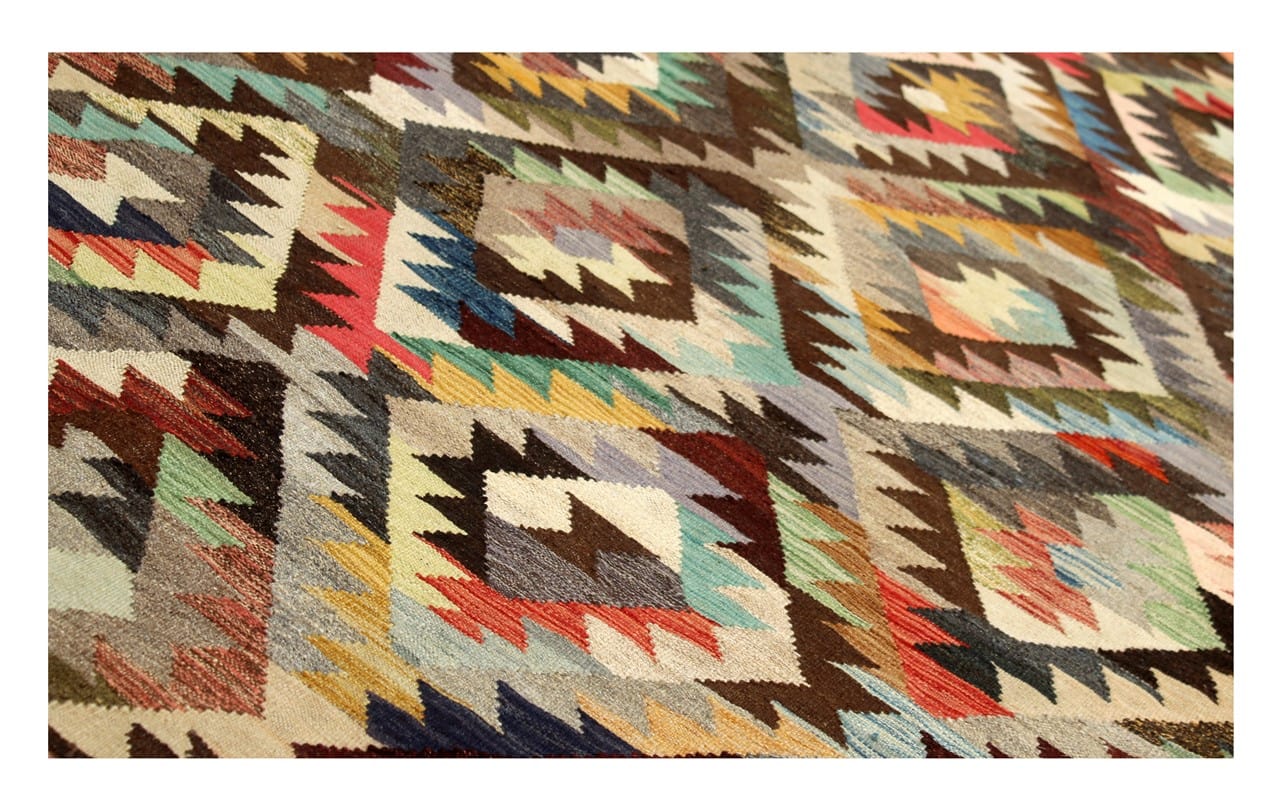 Tappeto Kilim Kaudani Afghan fatto a mano multicolore 390x308cm
