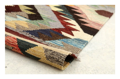 Tappeto Kilim Kaudani Afghan fatto a mano multicolore 390x308cm