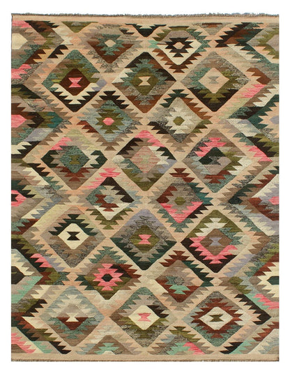 Tappeto Kilim Kaudani Afghan fatto a mano multicolore 300x200cm