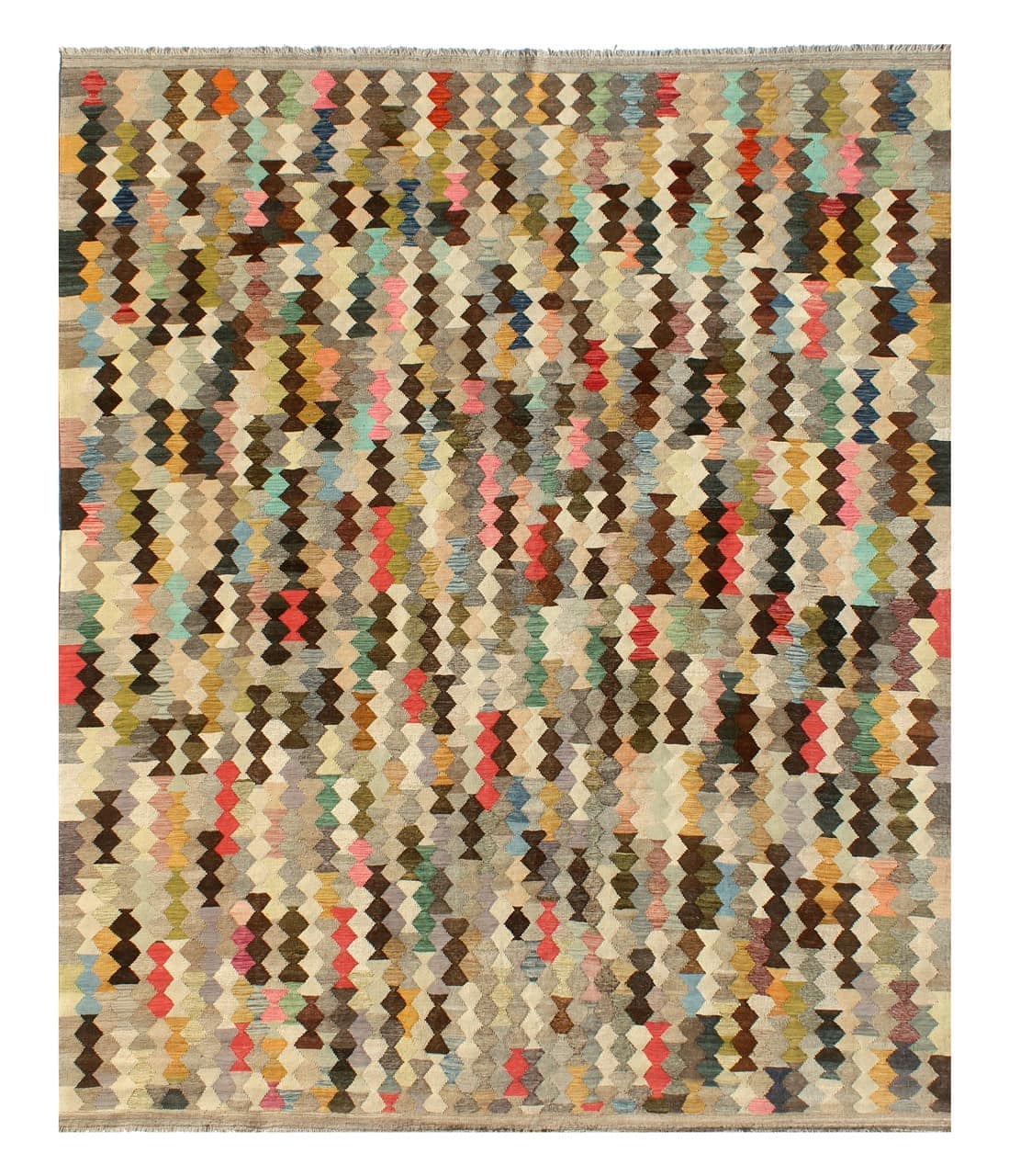 Tappeto Kilim Kaudani Afghan fatto a mano multicolore 395x301cm