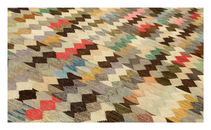 Tappeto Kilim Kaudani Afghan fatto a mano multicolore 395x301cm