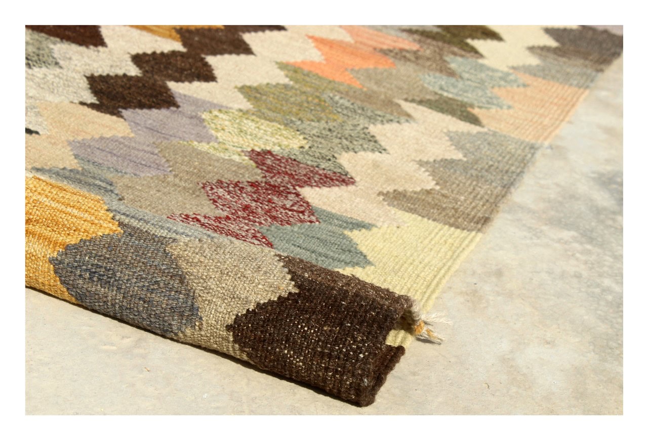 Tappeto Kilim Kaudani Afghan fatto a mano multicolore 395x301cm