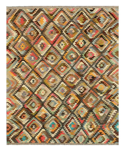 Tappeto Kilim Kaudani Afghan fatto a mano multicolore 396x305cm