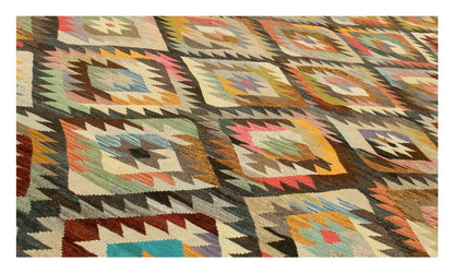 Tappeto Kilim Kaudani Afghan fatto a mano multicolore 396x305cm