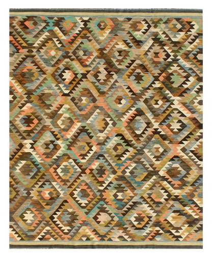 Tappeto Kilim Kaudani Afghan fatto a mano multicolore 395x300cm