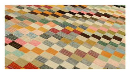 Tappeto Kilim Kaudani Afghan fatto a mano multicolore 393x305cm