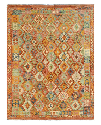 Tappeto Kilim Kaudani Afghan fatto a mano multicolore 300x203cm