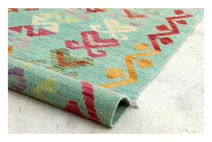 Tappeto Kilim Kaudani Afghan fatto a mano multicolore 297x205cm