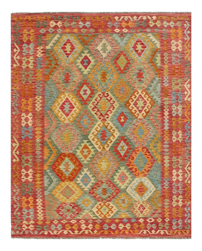 Tappeto Kilim Kaudani Afghan fatto a mano multicolore 296x208cm