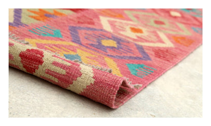 Tappeto Kilim Kaudani Afghan fatto a mano multicolore 306x217cm