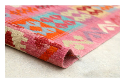 Tappeto Kilim Kaudani Afghan fatto a mano multicolore 297x204cm