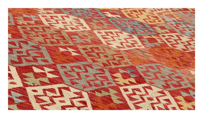 Tappeto Kilim Kaudani Afghan fatto a mano multicolore 396x298cm
