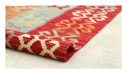 Tappeto Kilim Kaudani Afghan fatto a mano multicolore 299x202cm
