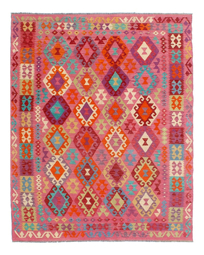 Tappeto Kilim Kaudani Afghan fatto a mano multicolore 300x205cm