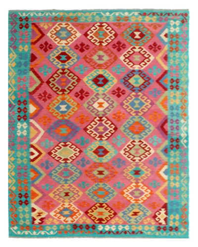 Tappeto Kilim Kaudani Afghan fatto a mano multicolore 298x214cm