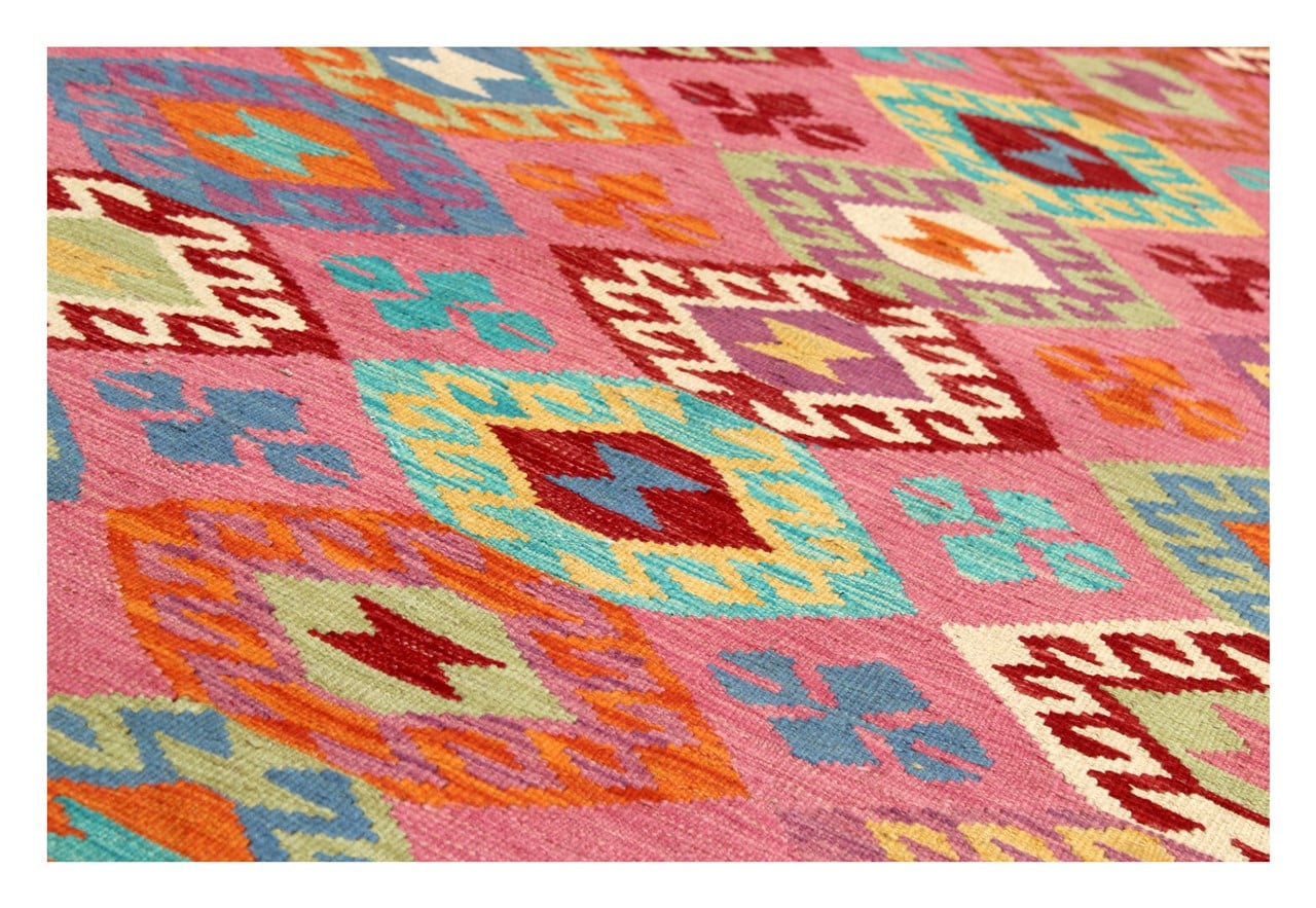 Tappeto Kilim Kaudani Afghan fatto a mano multicolore 298x214cm