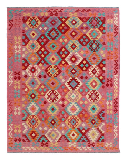 Tappeto Kilim Kaudani Afghan fatto a mano multicolore 300x201cm