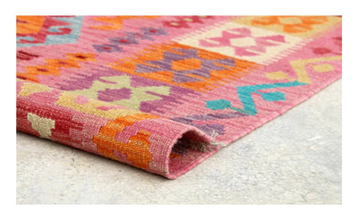 Tappeto Kilim Kaudani Afghan fatto a mano multicolore 301x200cm