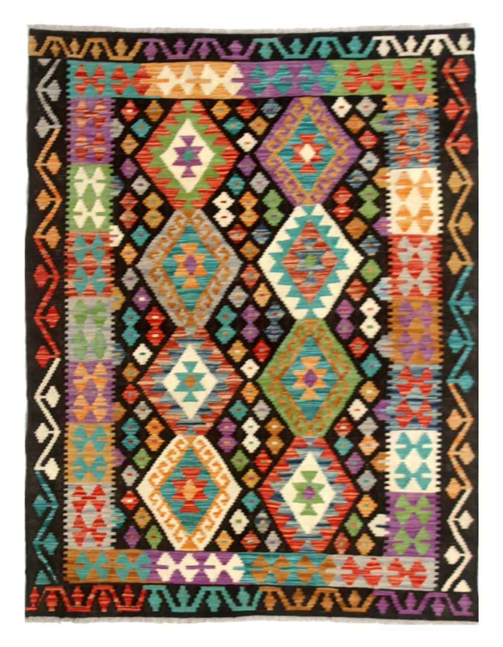 Modern wool Kilim carpet multi 171x119cm