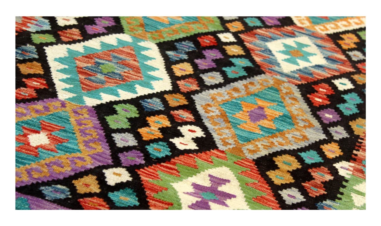 Modern wool Kilim carpet multi 171x119cm