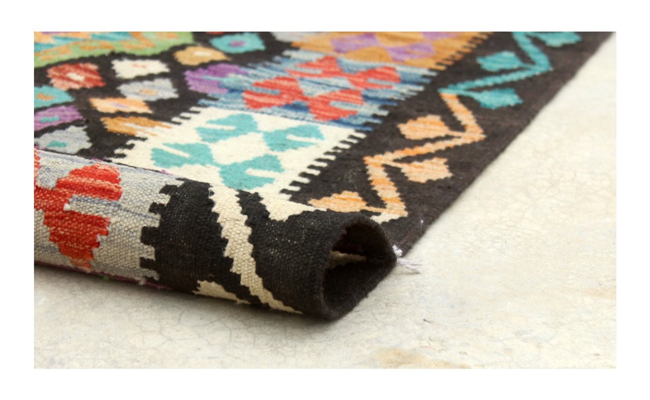 Modern wool Kilim carpet multi 171x119cm