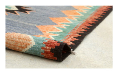 Tappeto Kilim moderno in lana multicolore 255x172cm - CarpetLiving