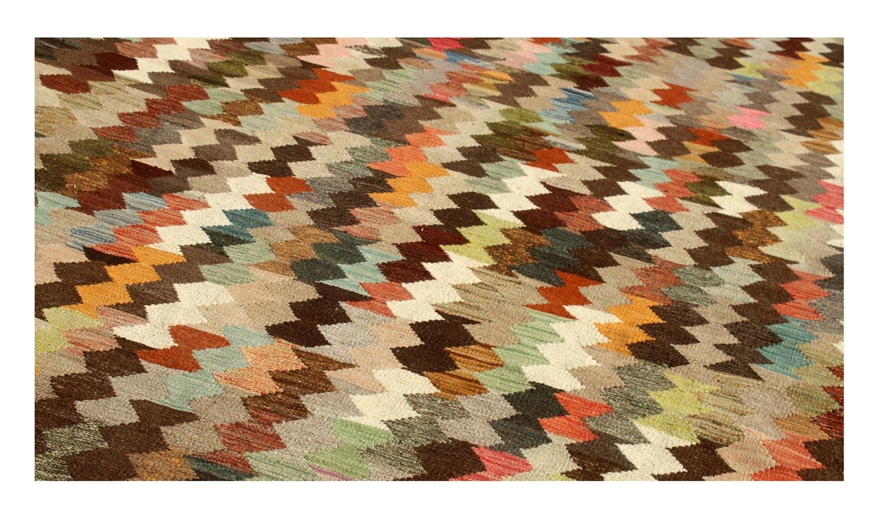Tappeto Kilim Kaudani Afghan fatto a mano multicolore 397x312cm