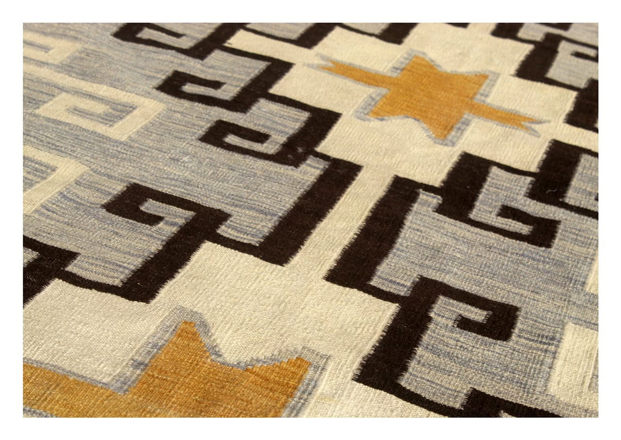 Modern wool Kilim carpet multi 231x175cm