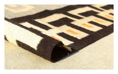 Tappeto Kilim moderno in lana multicolore 231x175cm - CarpetLiving