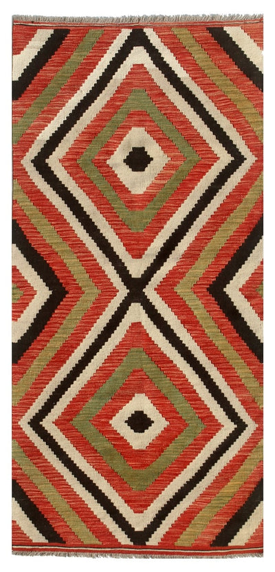 Tappeto Kilim moderno in lana multicolore 194x100cm - CarpetLiving