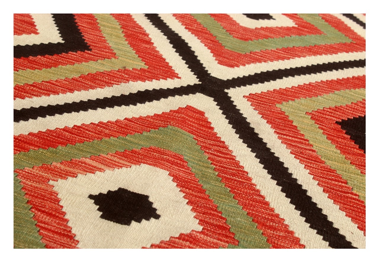 Modern wool Kilim carpet multi 194x100cm