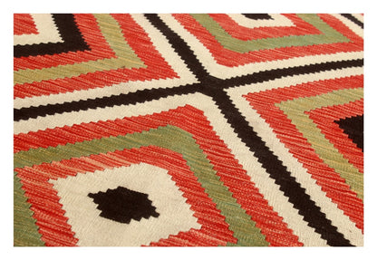 Modern wool Kilim carpet multi 194x100cm