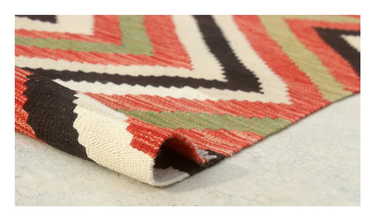 Modern wool Kilim carpet multi 194x100cm