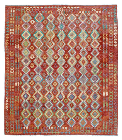 Tappeto Kilim Kaudani Afghan fatto a mano multicolore 401x318cm