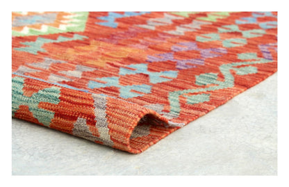 Tappeto Kilim Kaudani Afghan fatto a mano multicolore 401x318cm