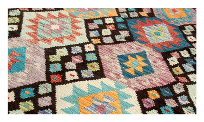 Tappeto Kilim Kaudani Afghan fatto a mano multicolore 296x207cm