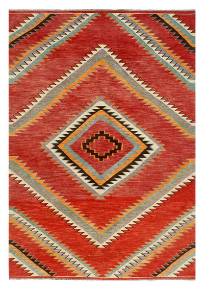 Modern wool Kilim carpet multi 300x197cm