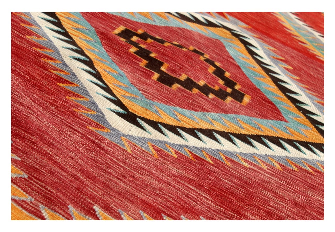 Modern wool Kilim carpet multi 300x197cm