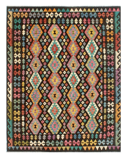 Tappeto Kilim Kaudani Afghan fatto a mano multicolore 300x210cm